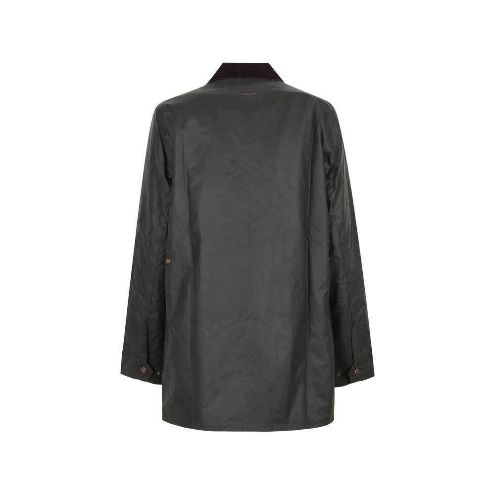 Modern Border corduroy-collar waxed coat 2