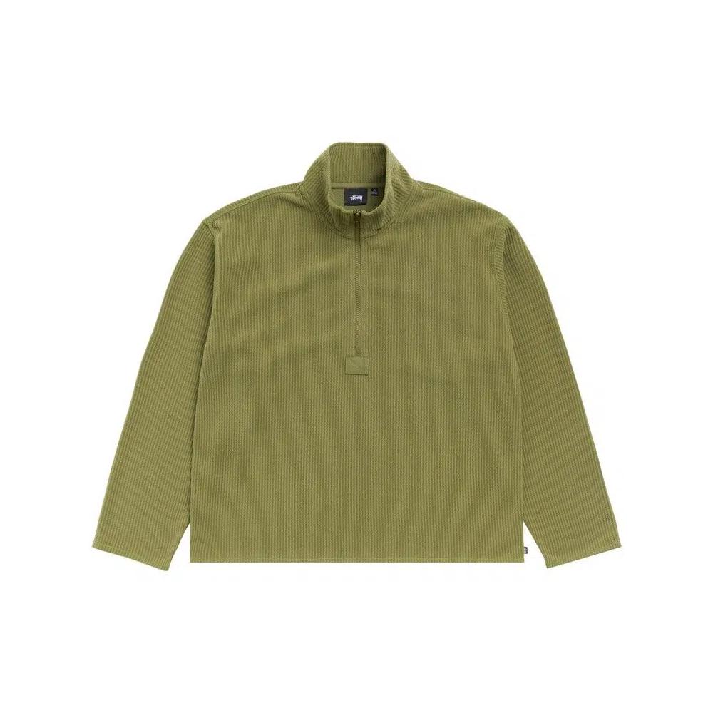 Полузастежки Stussy Half Zip Thermal Mock Neck 'Olive' 1