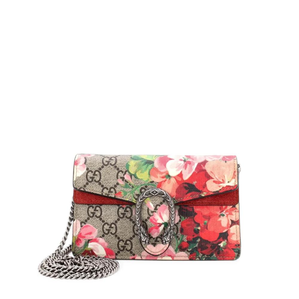 Сумка через плечо Dionysus Bag Blooms Print Super Mini из канваса с узором GG 1
