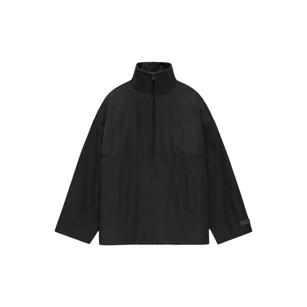 Топы Fear of God Essentials Textured Nylon Halfzip Pullover 'Черный' 1