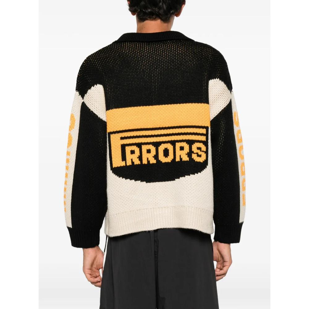 logo-intarsia knitted cardigan 4