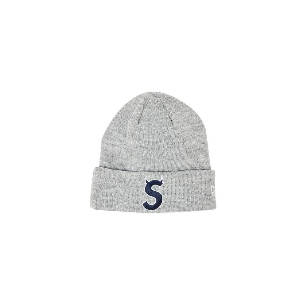 Шапки-бини Supreme x New Era S Logo Beanie 'Heather Grey' 1