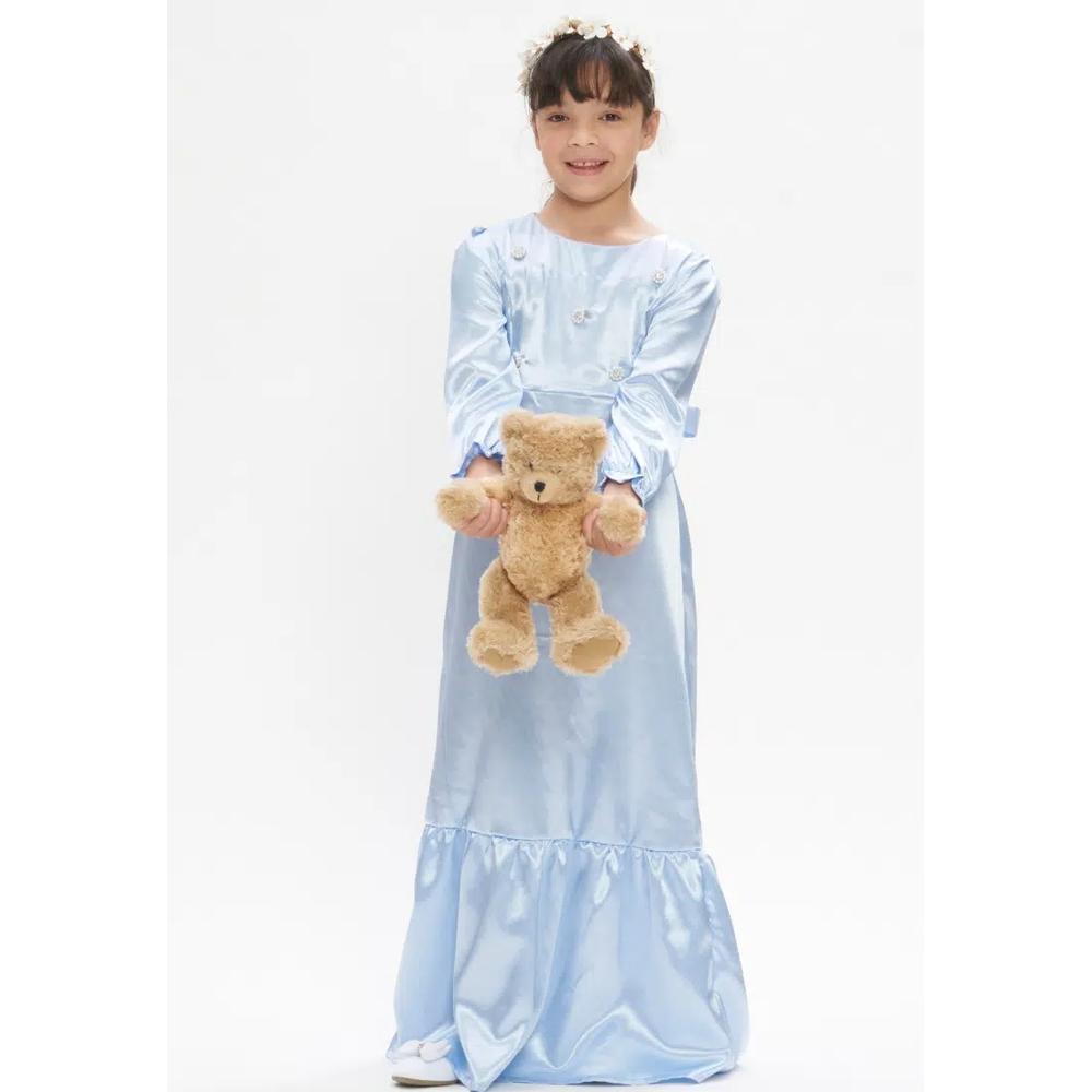 Девочка Жемчужное бриллиантовое бисерное серебристо-голубое платье Raya Baju 6