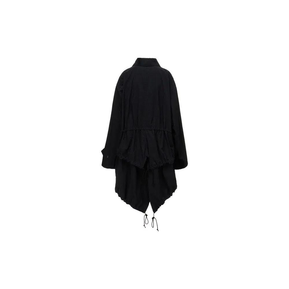 Пальто Y's U-Back Tiered Coat 'Черный' 2