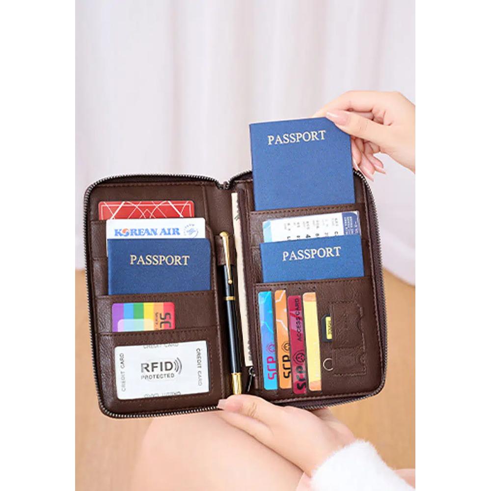 Винтажный держатель для паспорта RFID Многофункциональный кошелёк 2