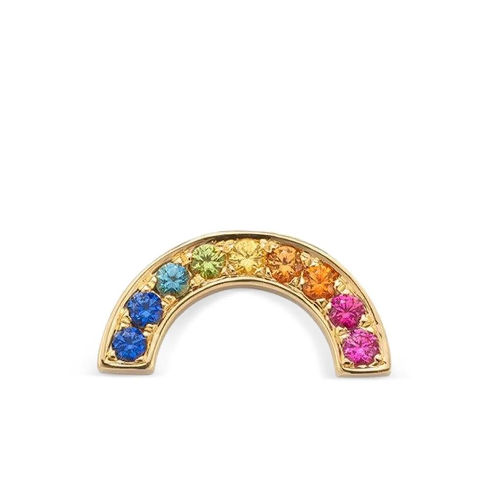 Серьга Rainbow из желтого золота с сапфирами 1