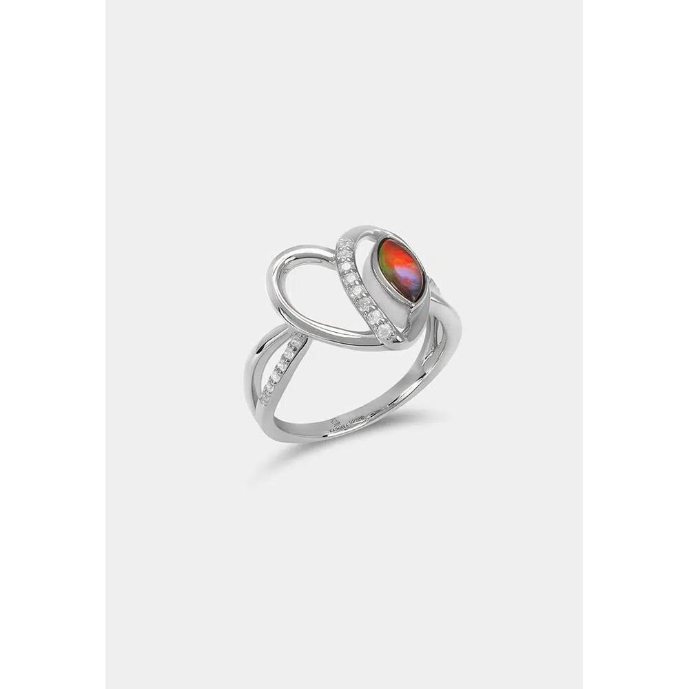 Кольцо Amour Fleur Ammolite 048 серебристое 2