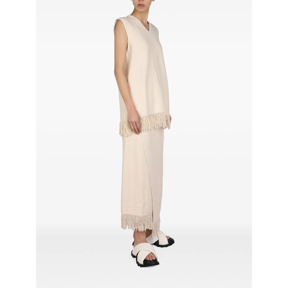 fringed-hem V-neck vest 2