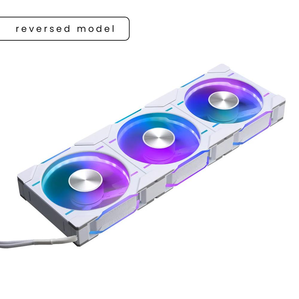 Phanteks D30 120mm PWM Reversed D-RGB вентилятор обратного обдува - Белый (тройной комплект) 1
