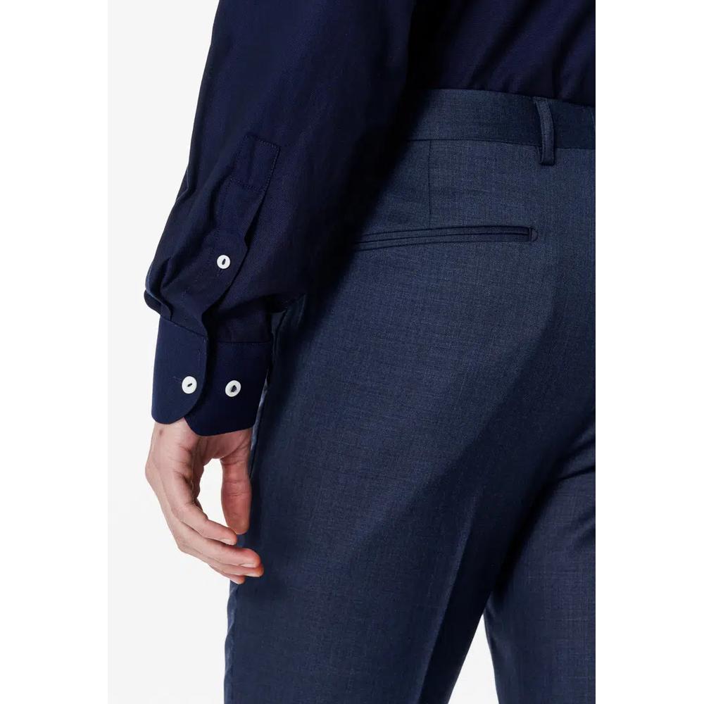 Темно-синяя текстурированная рубашка Classic Fit 4