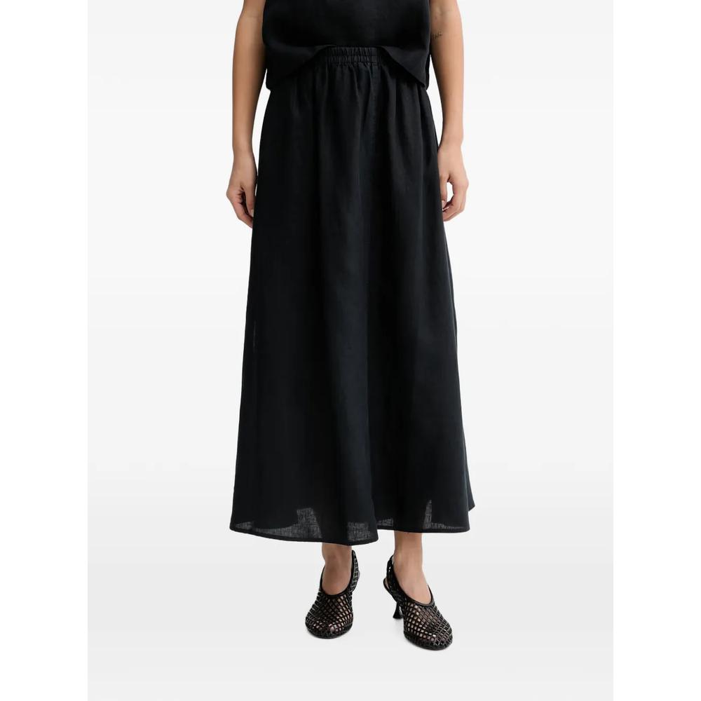 elasticated-waist flared maxi skirt 1