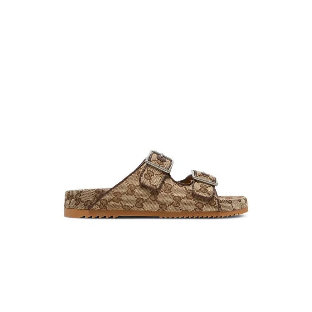 Сланцы Gucci Slide Sandal Strap 'Beige Monogram' 1