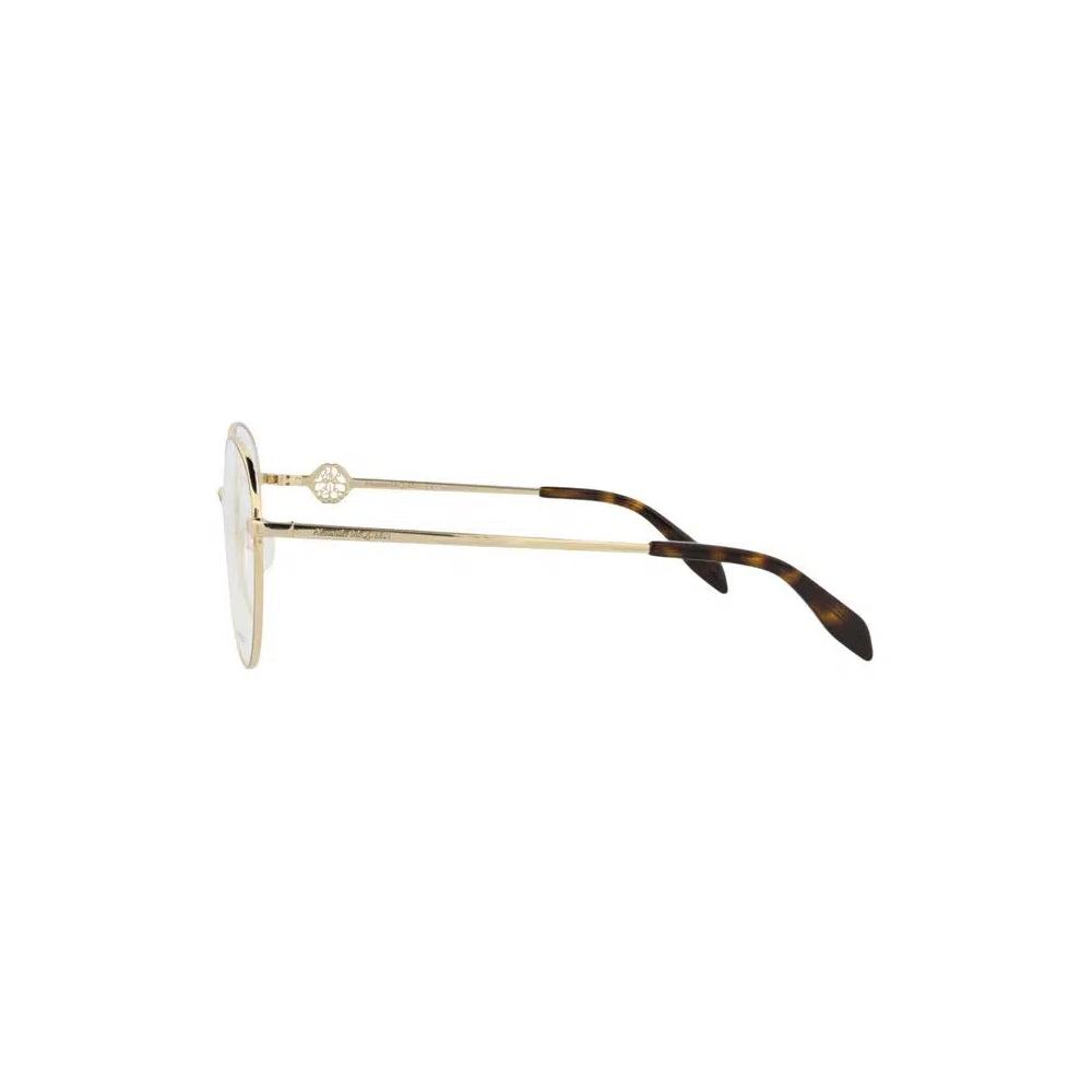 Оправы Alexander McQueen Round-Frame Metal Optical Frames 'Gold Transparent' 3