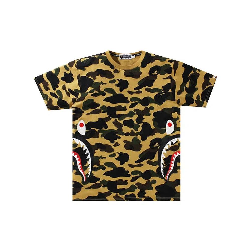 Футболки BAPE 1st Camo Side Shark Tee «Yellow» 1