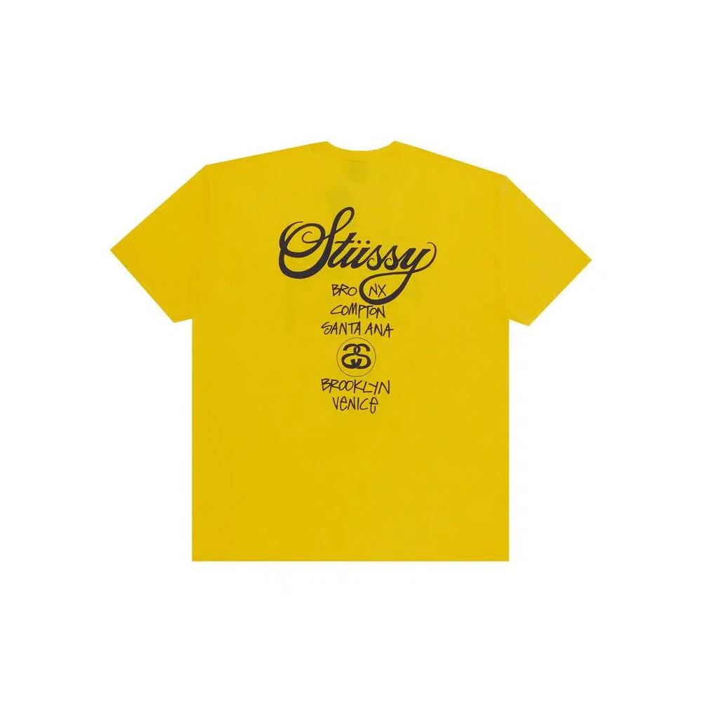Футболки Stussy World Tour Tee 'Yellow' 2