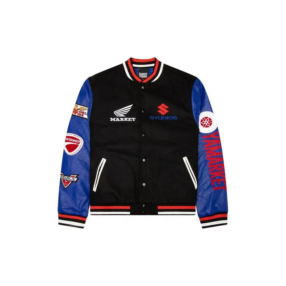 Варсити-куртки Market Sponsorship Varsity Jacket 'Black/Blue' 1