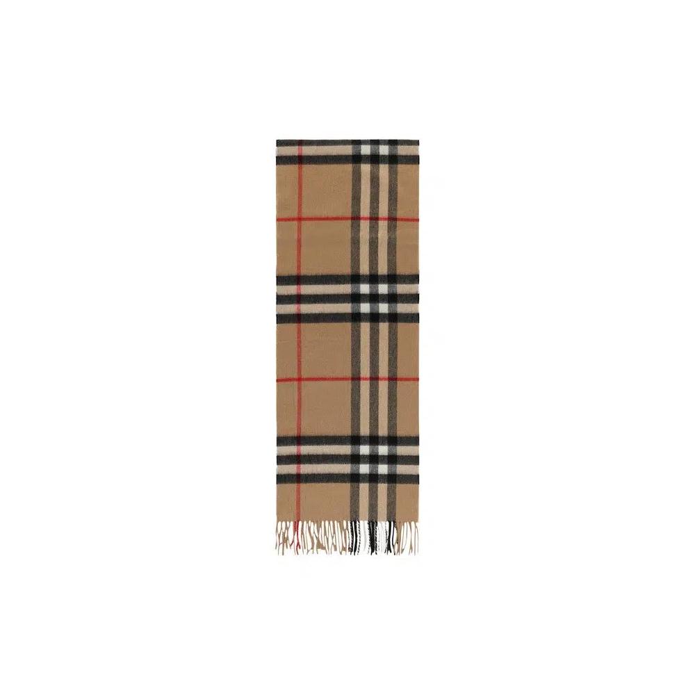 Шарфы Burberry Giant Check Cashmere Scarf 'Бежевый' 1