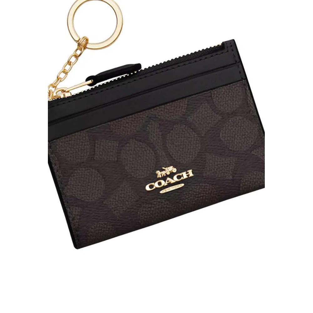Мини-чехол для удостоверения личности Mini Skinny ID Case In Signature Canvas Walnut/Black CW870 3