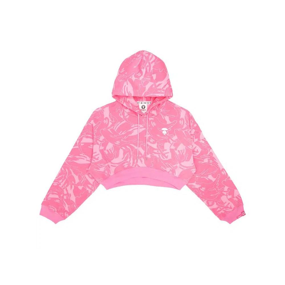 Худи AAPE Moonface Patterned Cropped Hoodie 'Pink/Multi' 1