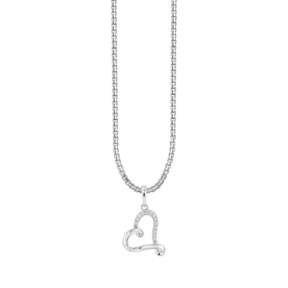 TOMEI Алмазный набор кулон-сердце, белое золото 585/14K 3