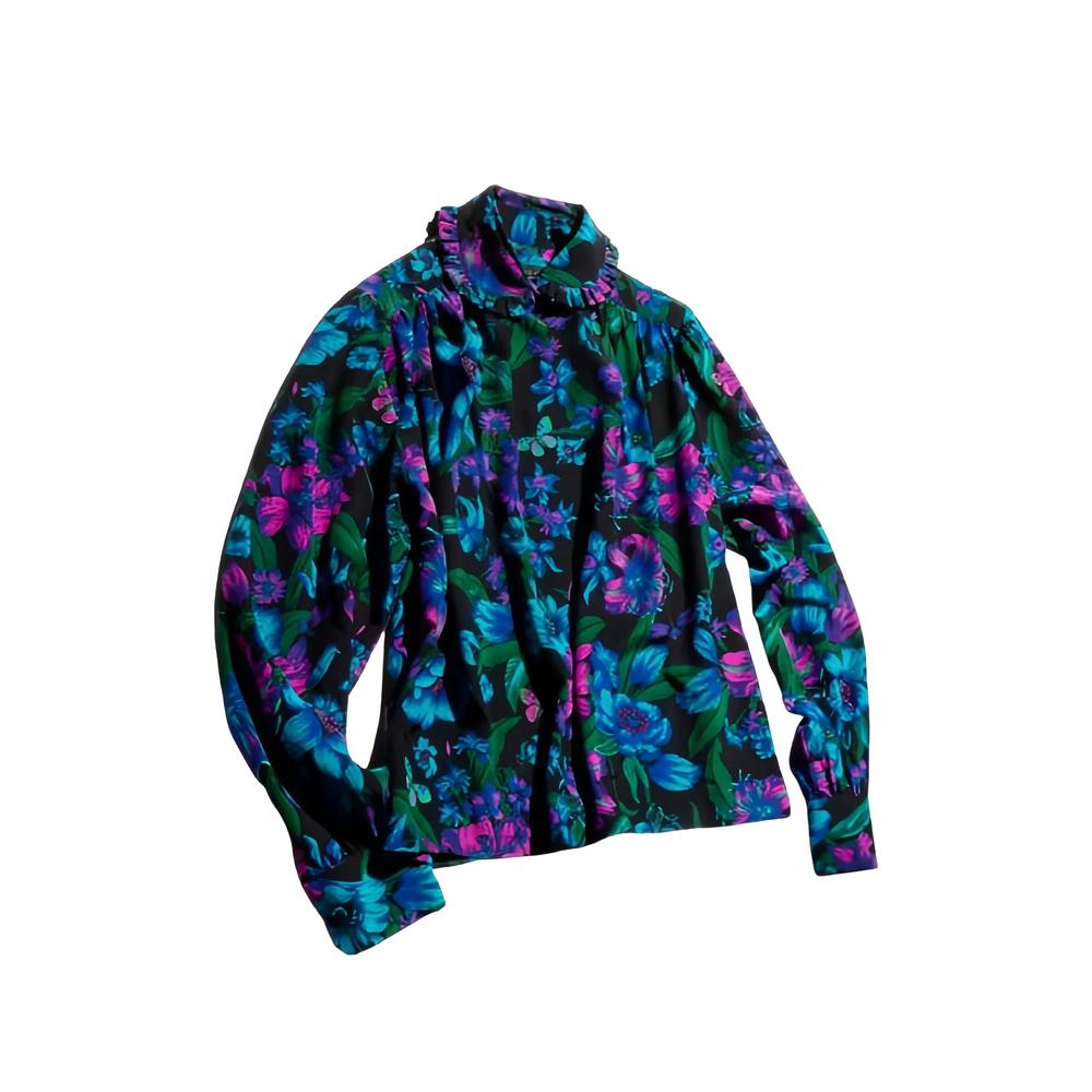 floral-print ruffled shirt 1