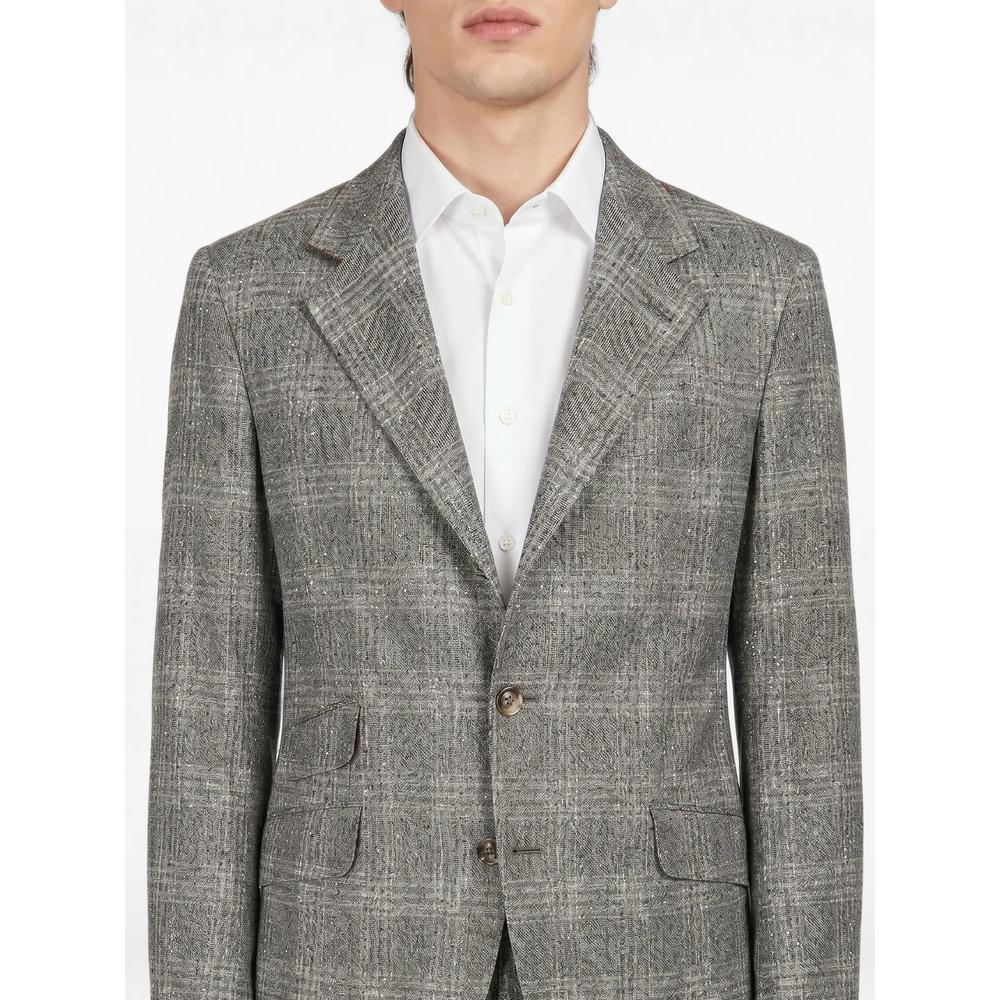 checked slim-fit suit 3