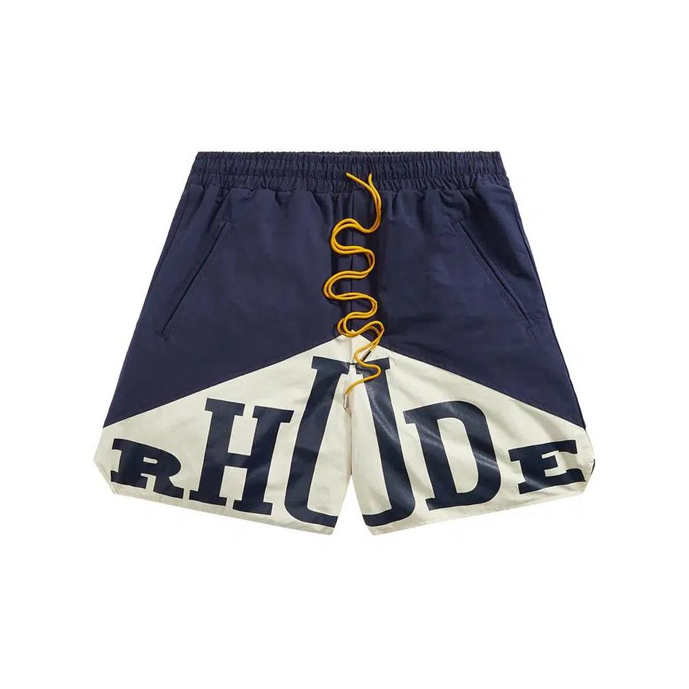 Шорты на завязках с логотипом Rhude 'Navy/Creme' 1