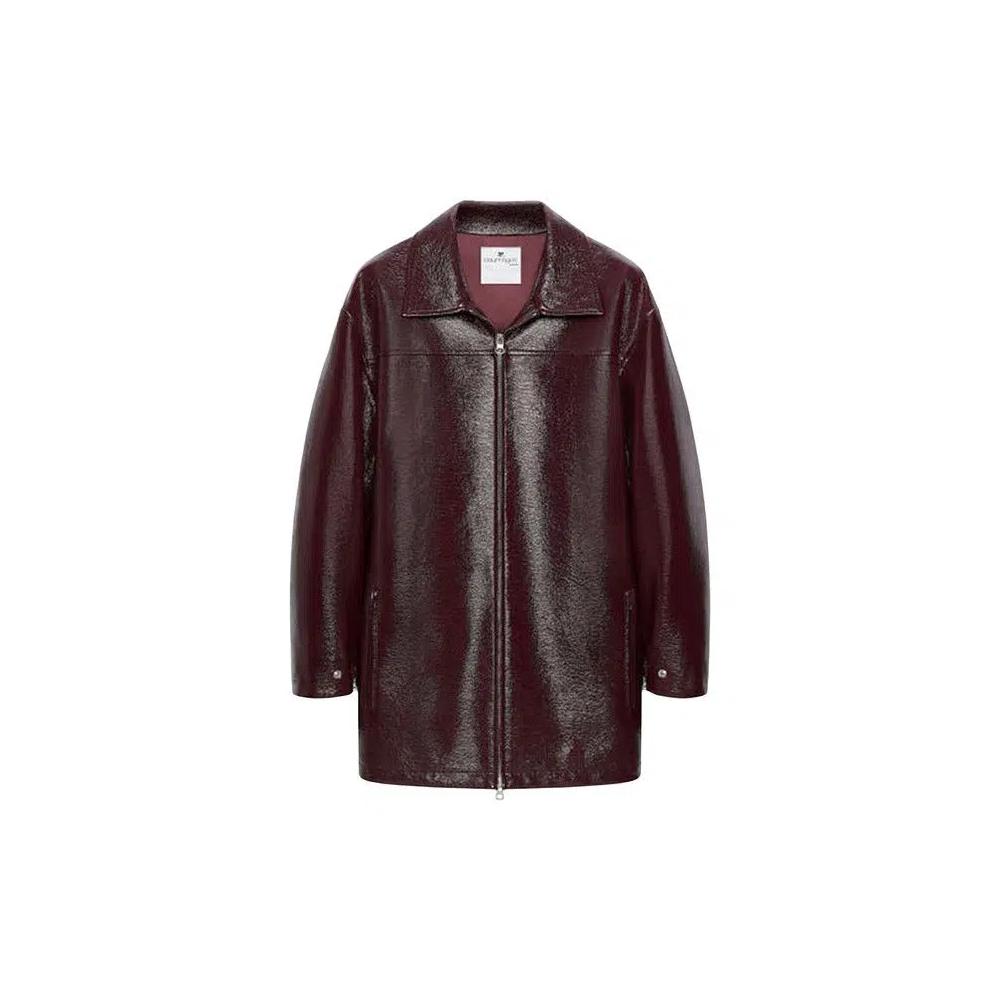 Верхняя одежда Courrèges Zipped Vinyl Maxi Bomber Jacket 'Burgundy' 1