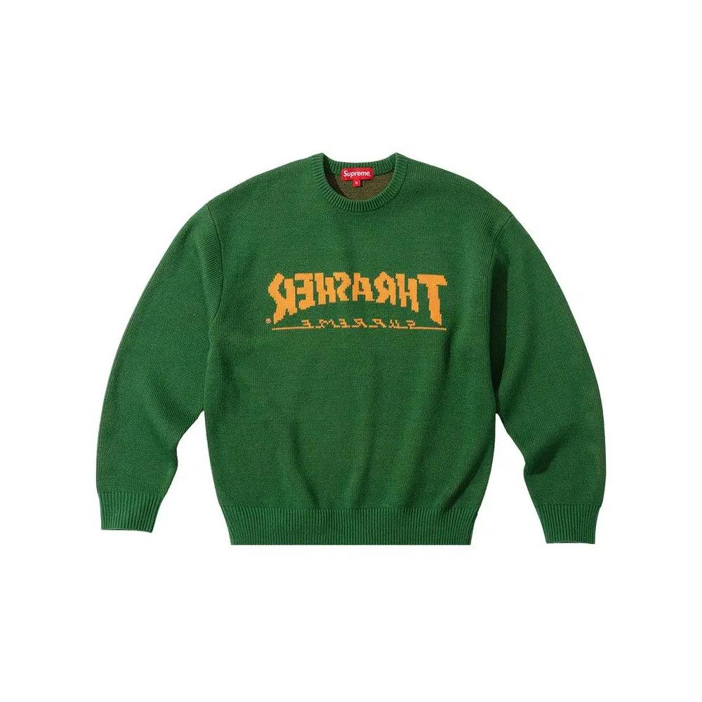 Свитеры Supreme x Thrasher Sweater 'Green' 1