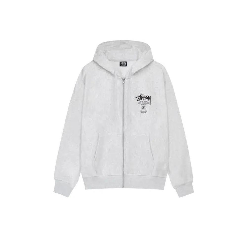 Зип-худи Stussy World Tour Zip Hoodie 'Ash Grey' 1
