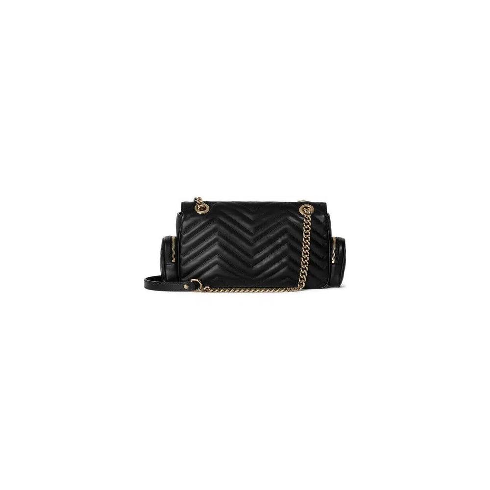 Сумки через плечо Gucci Marmont Small Multi Pocket Bag 'Чёрный' 2