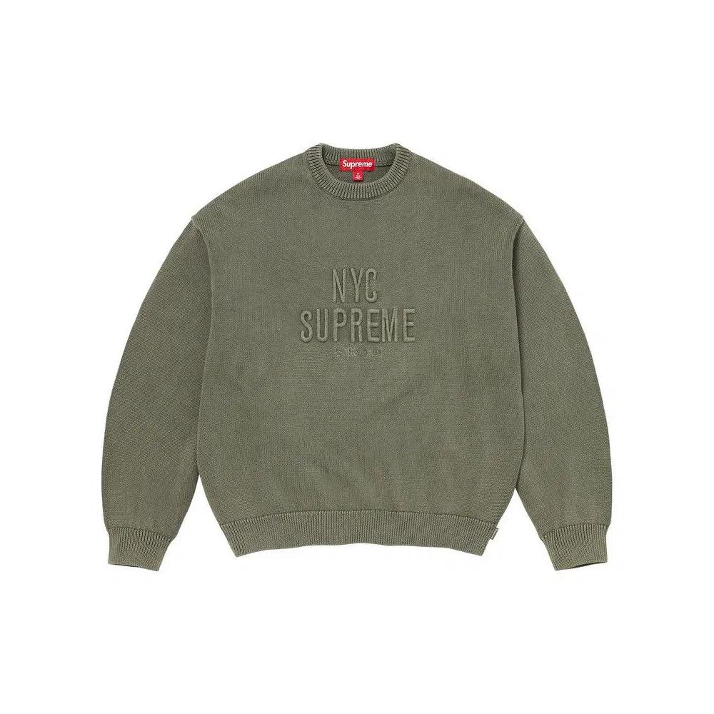 Свитера Supreme Overdyed Raised Sweater 'Olive' 1