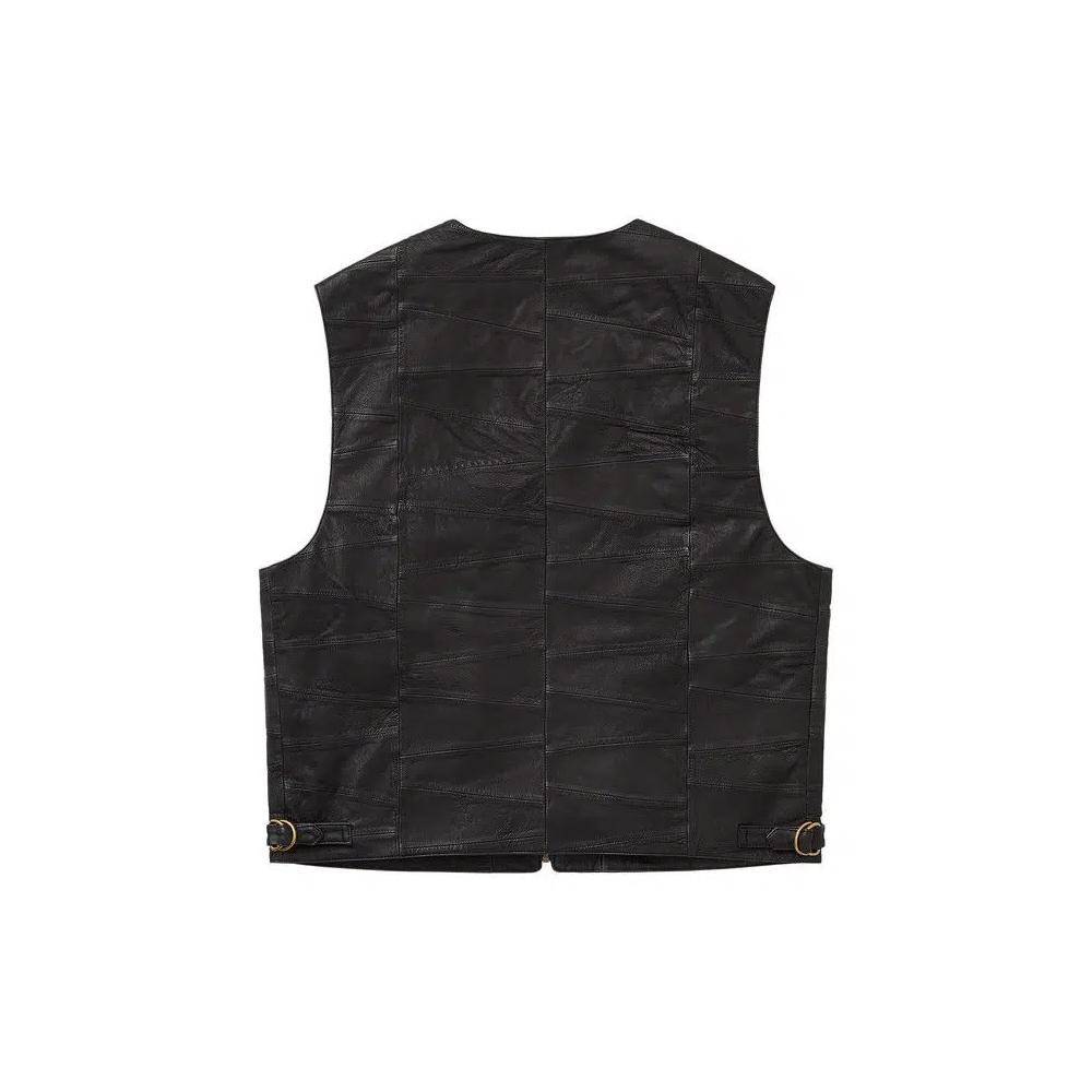 Жилеты Supreme Patchwork Leather Cargo Vest 'Черный' 2