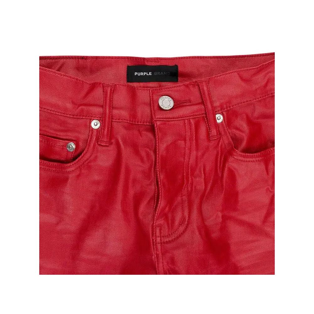 PURPLE BRAND Patent Film Cargo Flare Skinny Jeans 'Красный' 3