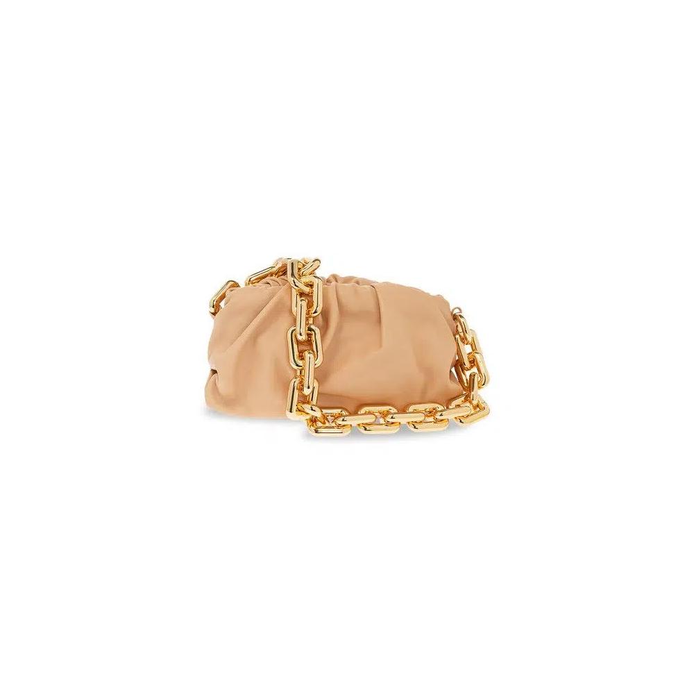 Сумки через плечо Bottega Veneta Teen Chain Pouch Shoulder Bag 'Миндальный/Золотой' 1