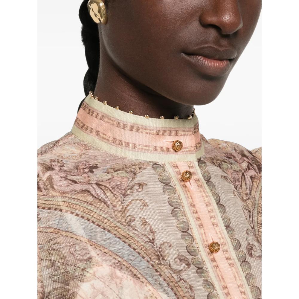 Ascent printed puff-sleeve blouse 5