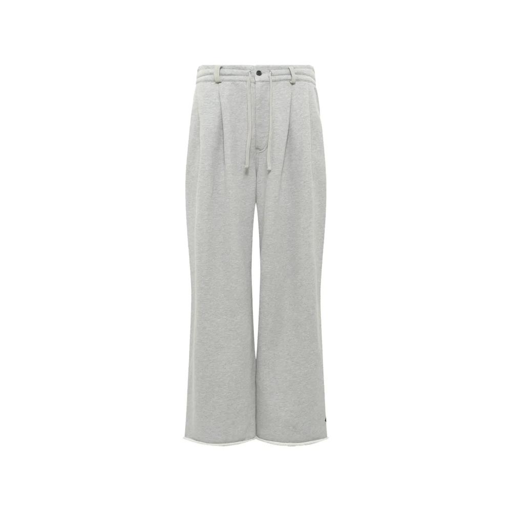 pleated pile-knit trousers 1