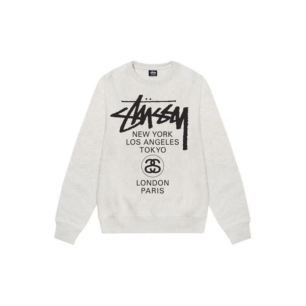 Круглые вырезы Stussy World Tour Crew «Пепельный вереск» 1