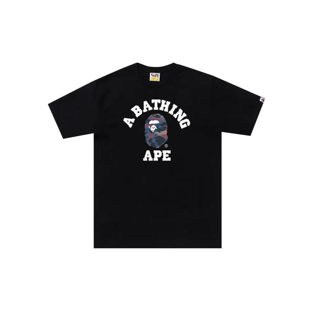 Футболки BAPE Grid Camo College Tee 'Black/Purple' 1