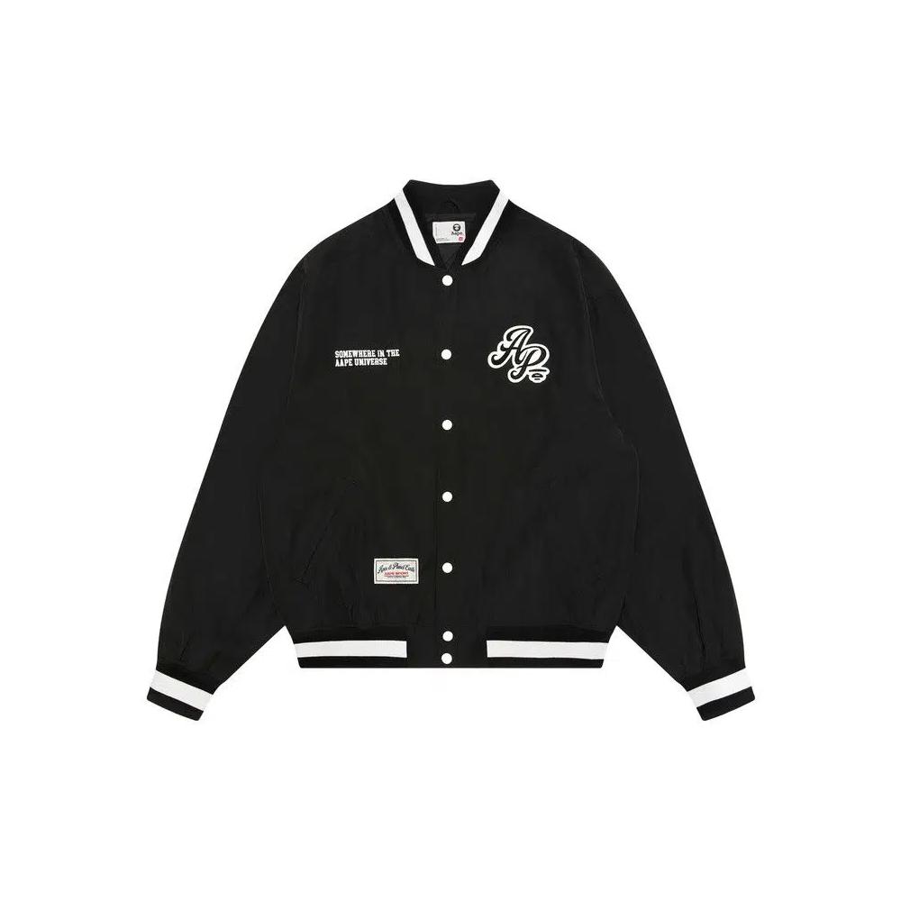 Куртки AAPE Sports Logo Varsity Jacket 'Black' 1