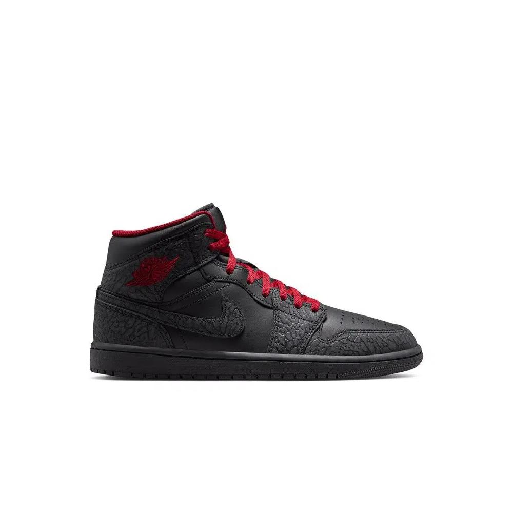 Кроссовки Air Jordan 1 Mid SE 'Elephant Print Black Tough Red' 1