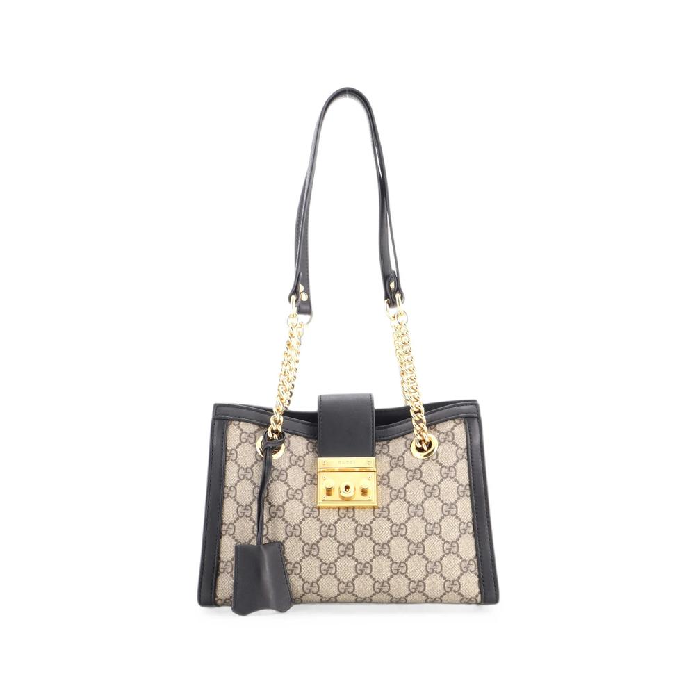 Padlock Chain Tote GG Coated Canvas with Leather Small shoulder bag 1