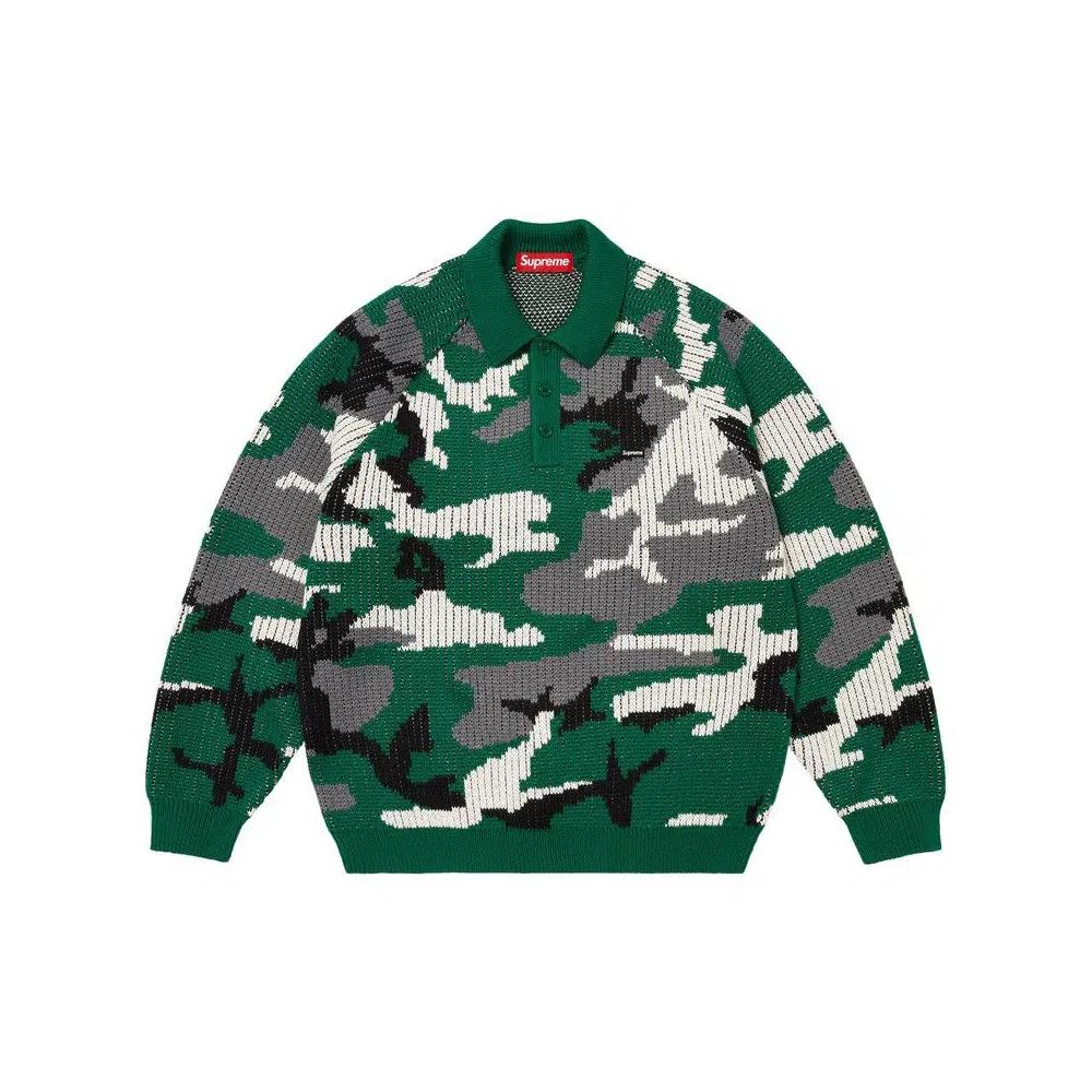 Свитер Tops Supreme Small Box Polo 'Green Camo' 1