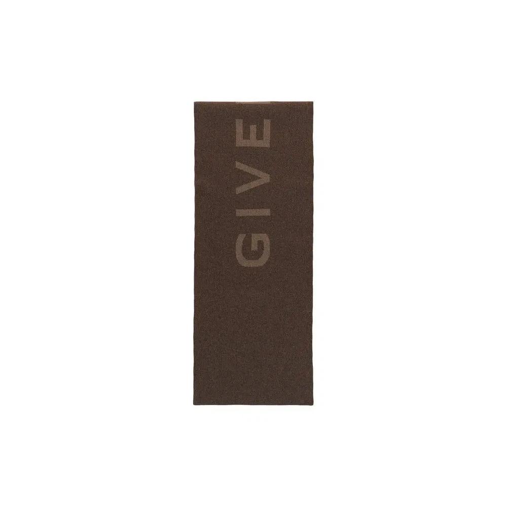 Шарфы Givenchy Reversible Logo Wool Scarf 'Темный бежевый' 1