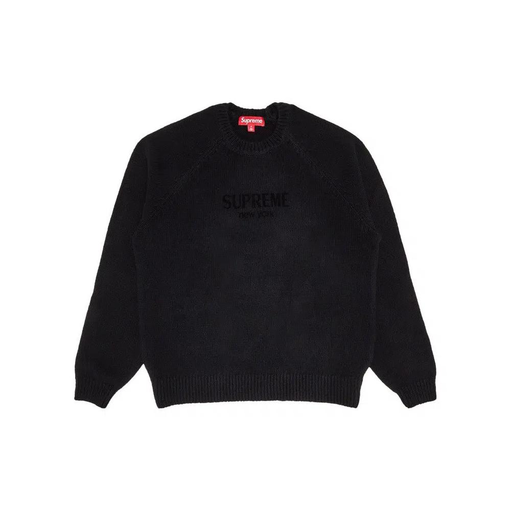 Свитера Supreme Flocked Logo Sweater 'Black' 1