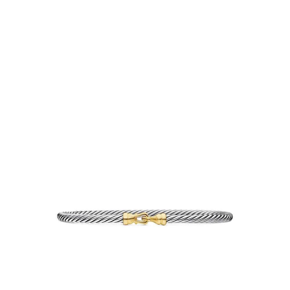 Браслет Buckle Classic Cable из серебра и желтого золота (3 мм) 1