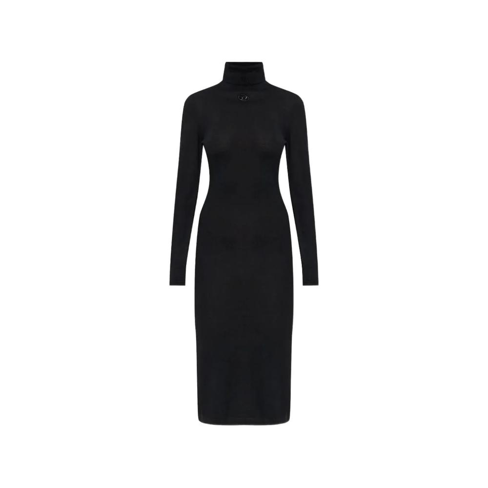 Oval D-logo-plaque roll-neck midi dress 1