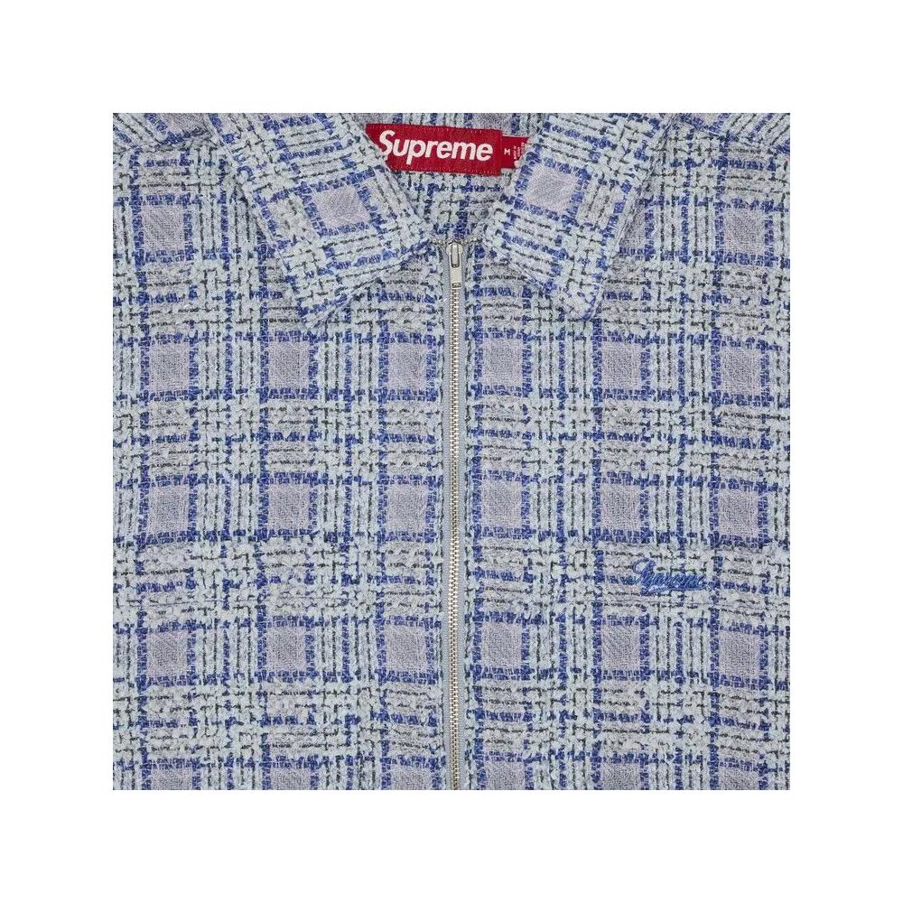 Топы Supreme Bouclé Zip Up Shirt 'Синий' 3