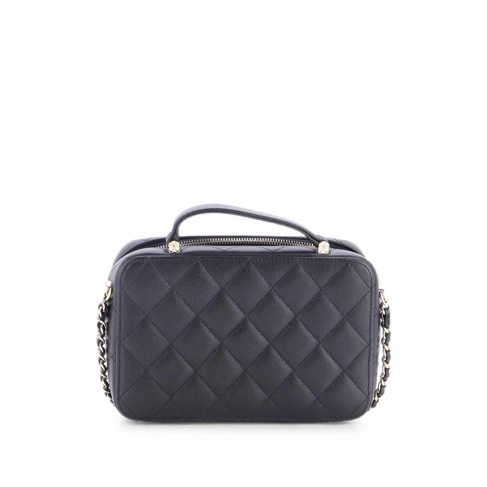 Маленькая сумка-сэтчел CC Zip Around Top Handle Vanity Case with Chain Quilted Caviar 2