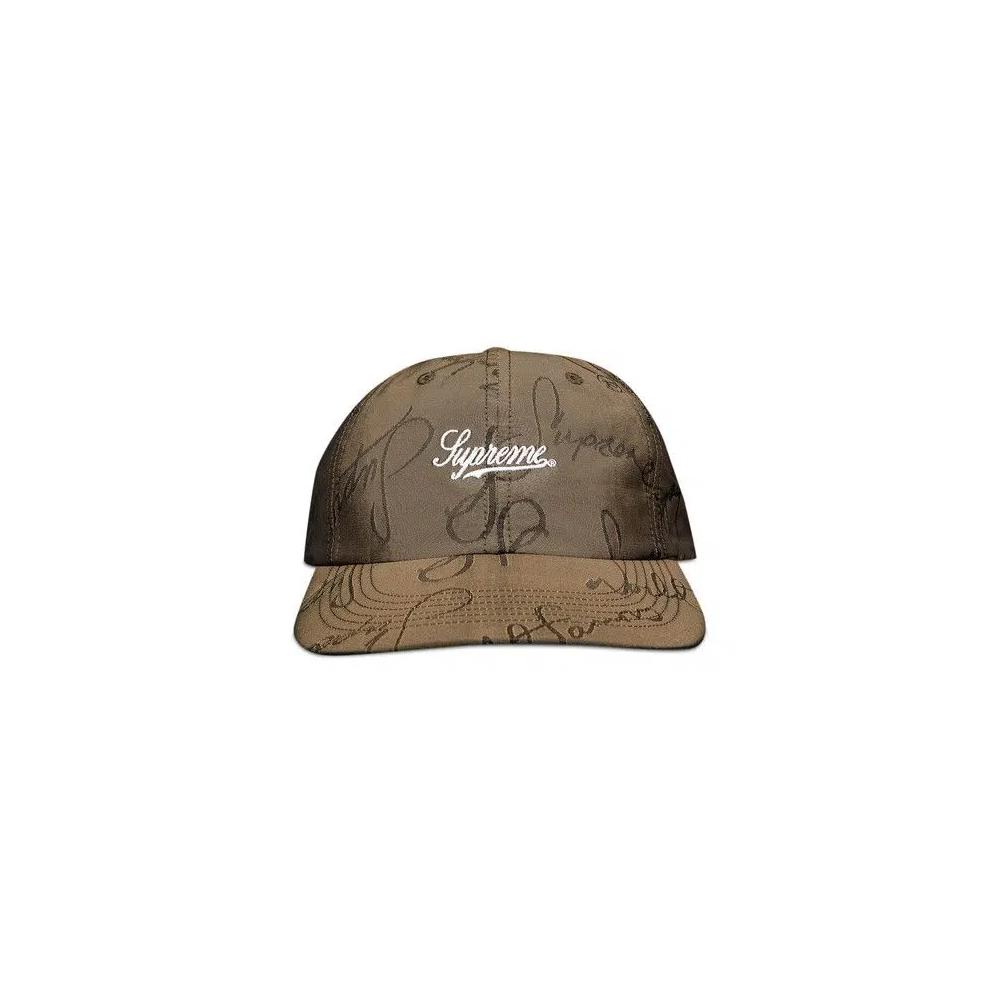 Кепки-защелки Supreme Script Logos 6-Panel «Оливковый» 1